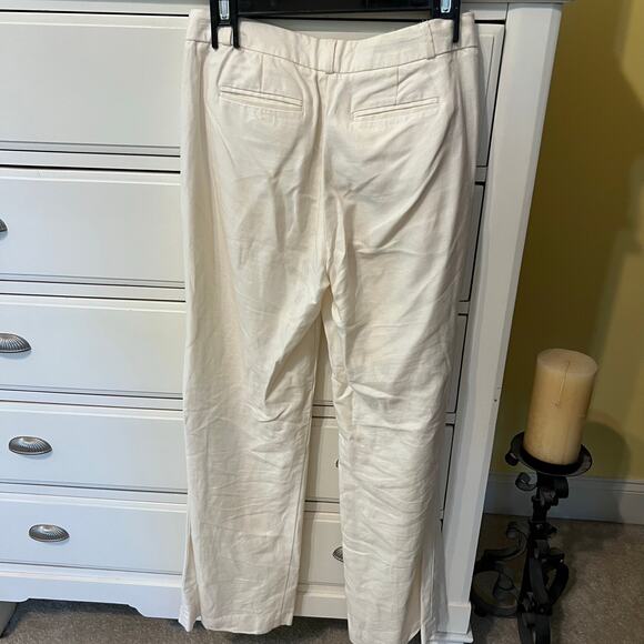 Banana Republic Linen Blend Cream Ivory Wide Leg Pants Summer Vacation Office - Picture 2 of 5
